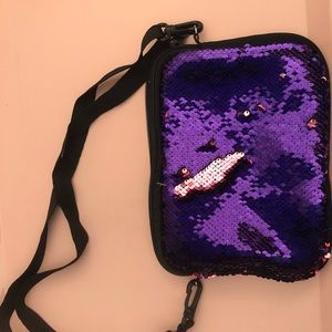 flip-able sequin crossbody